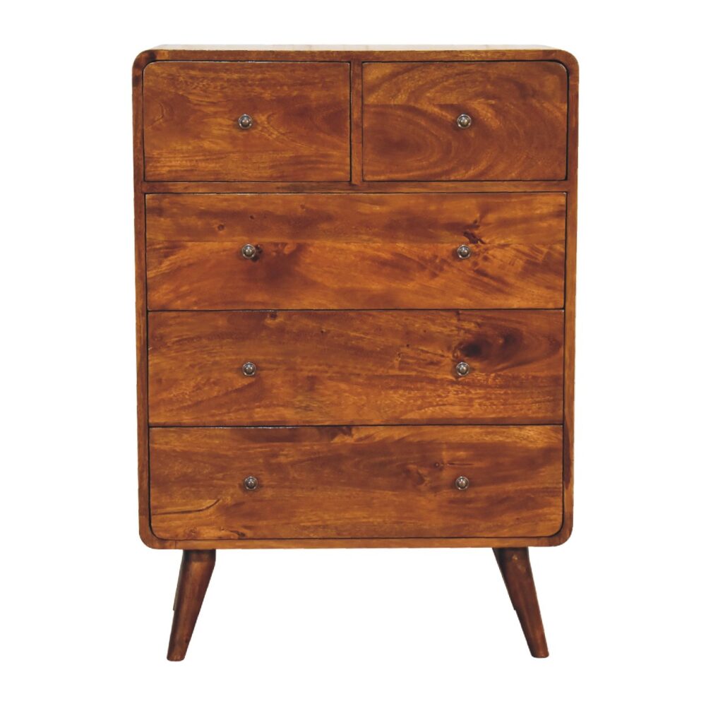 IN3406 - 2 over 3 Curved Chestnut Chest wholesalers