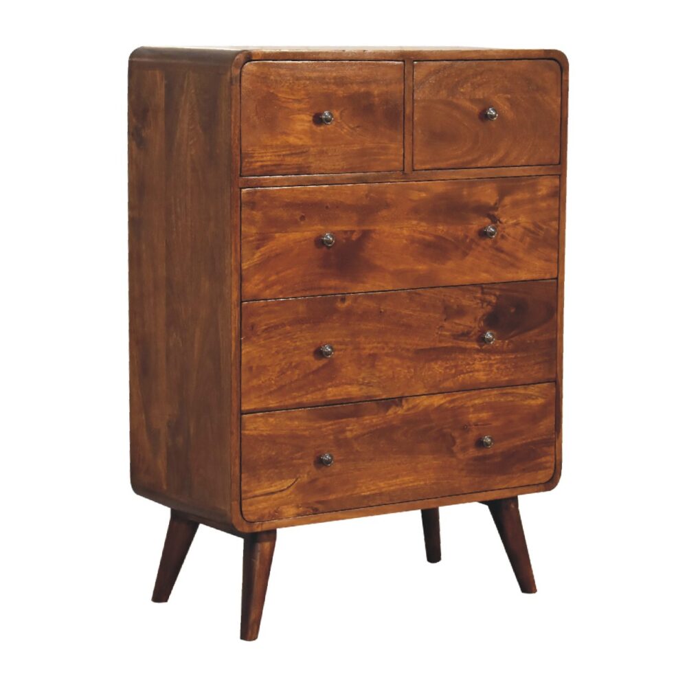 IN3406 - 2 over 3 Curved Chestnut Chest dropshipping