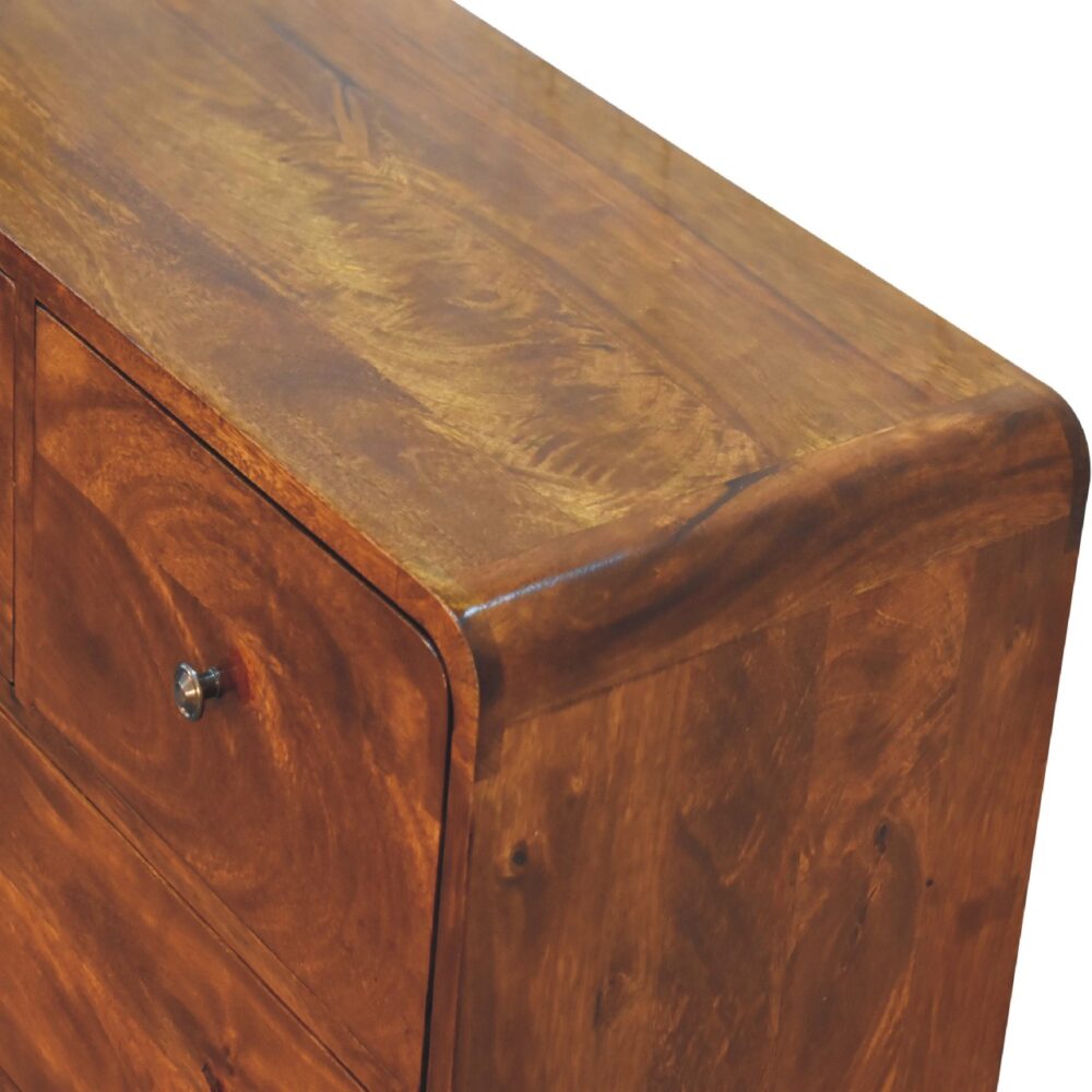 IN3406 - 2 over 3 Curved Chestnut Chest for resell