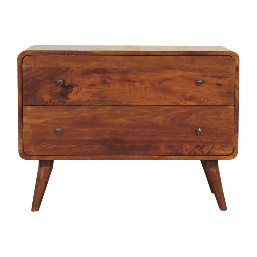 IN3410 - 2 Drawer Curved Chestnut Chest wholesalers