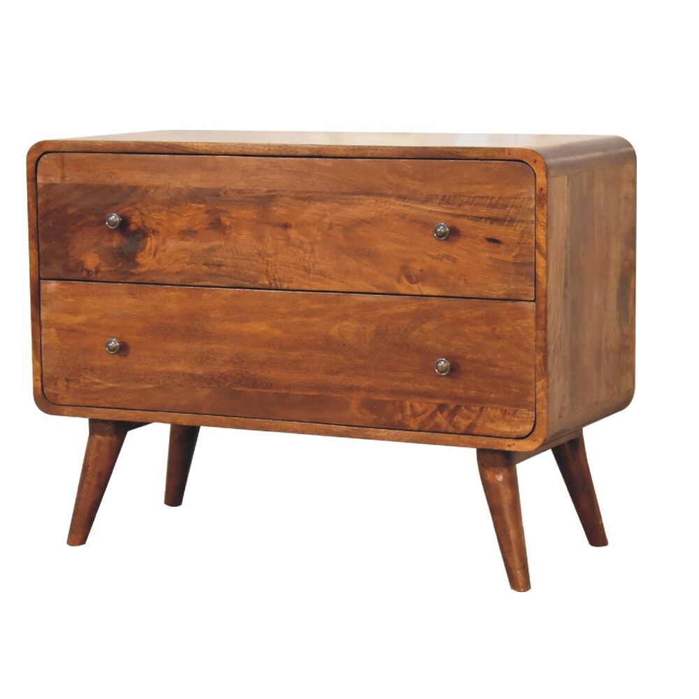 wholesale IN3410 - 2 Drawer Curved Chestnut Chest for resale