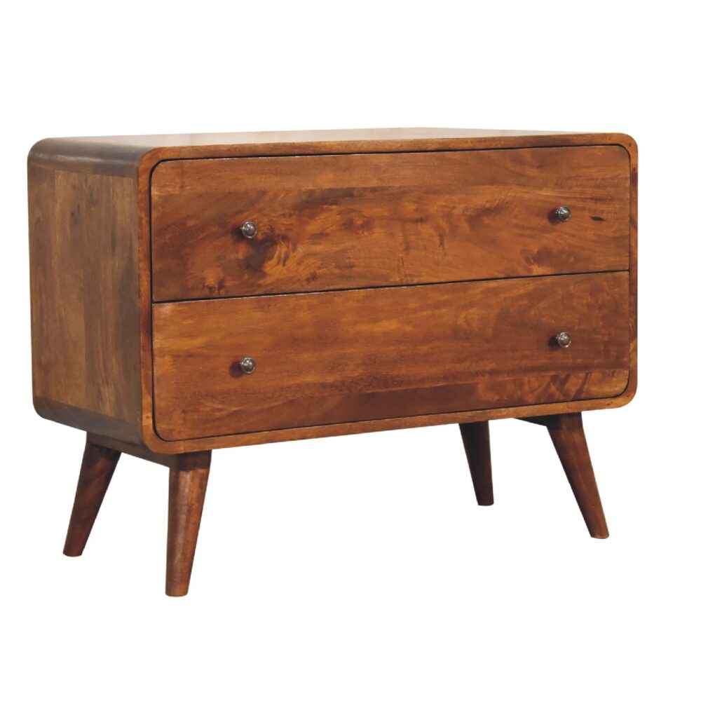 IN3410 - 2 Drawer Curved Chestnut Chest dropshipping