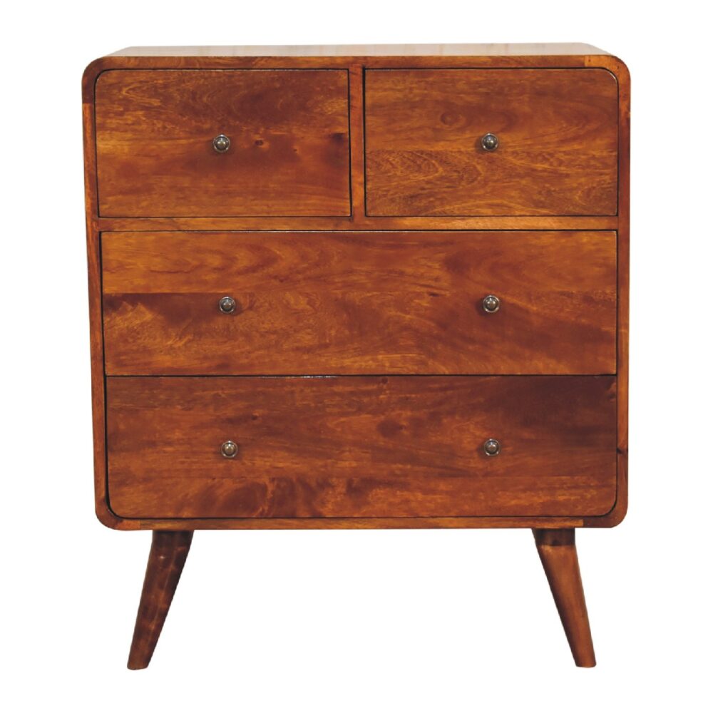 IN3411 - 2 over 2 Curved Chesnut Chest wholesalers