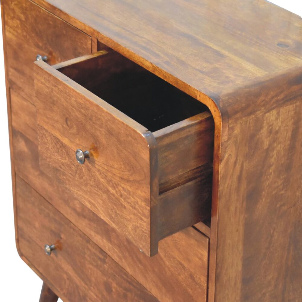 IN3411 - 2 over 2 Curved Chesnut Chest for reselling