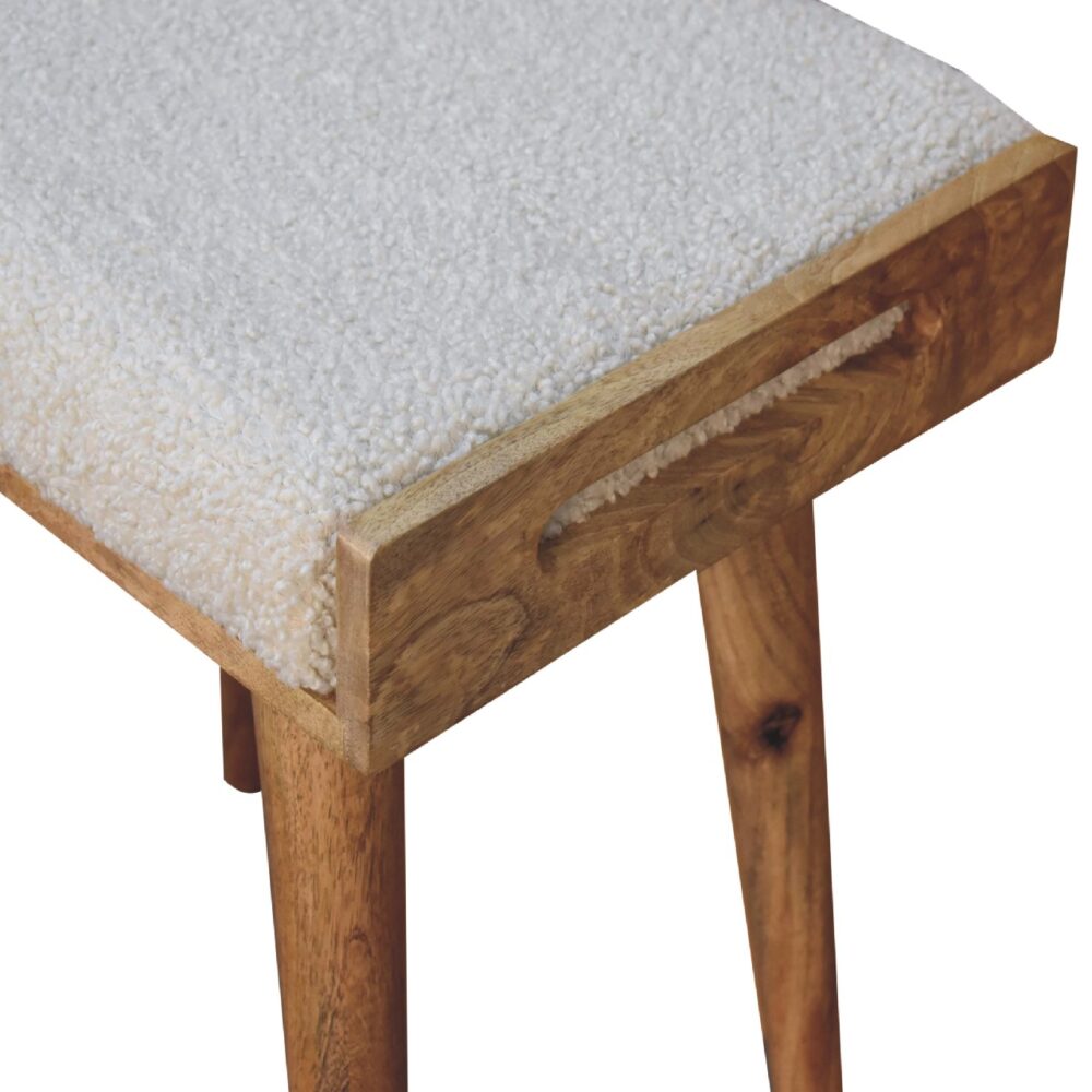 IN3433 - Boucle Cream Tray Style Footstool for wholesale