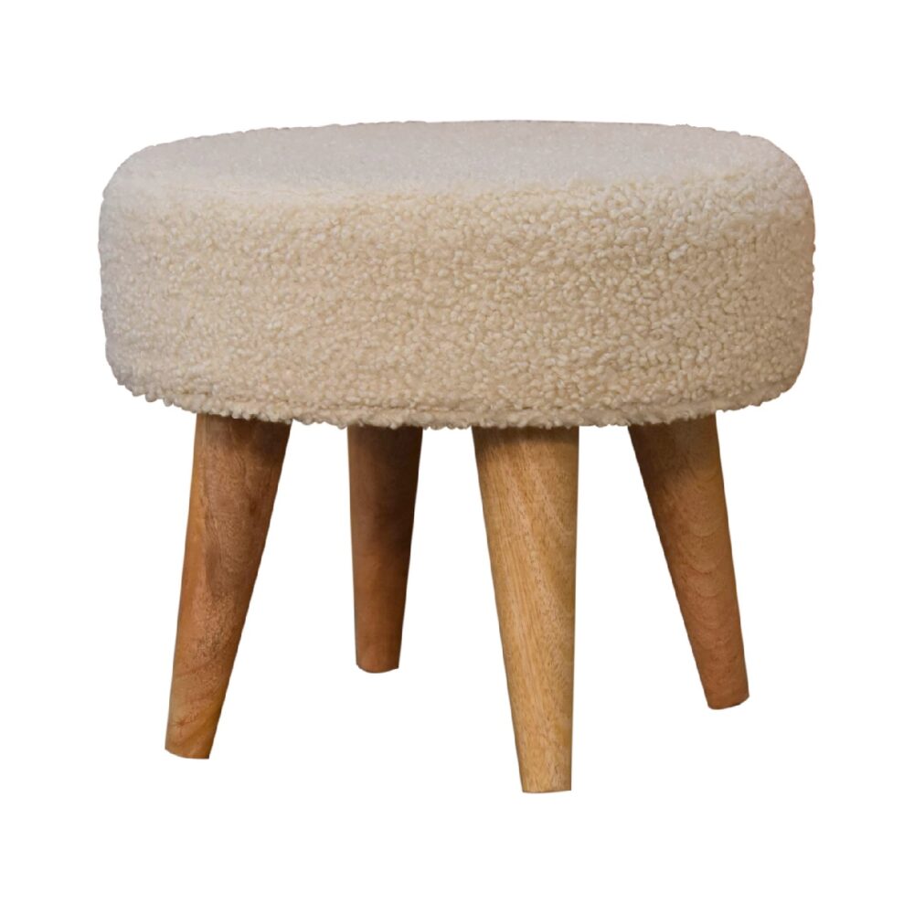 IN3434 - Boucle Cream Petite Footstool dropshipping