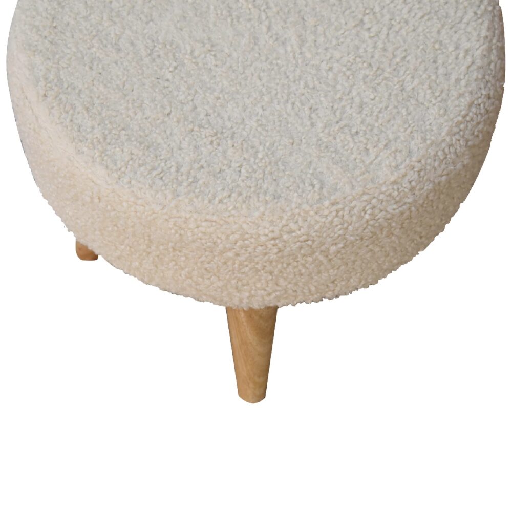 IN3434 - Boucle Cream Petite Footstool for reselling