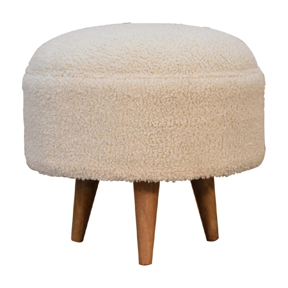 IN3436 - Boucle Cream Rounded Footstool wholesalers
