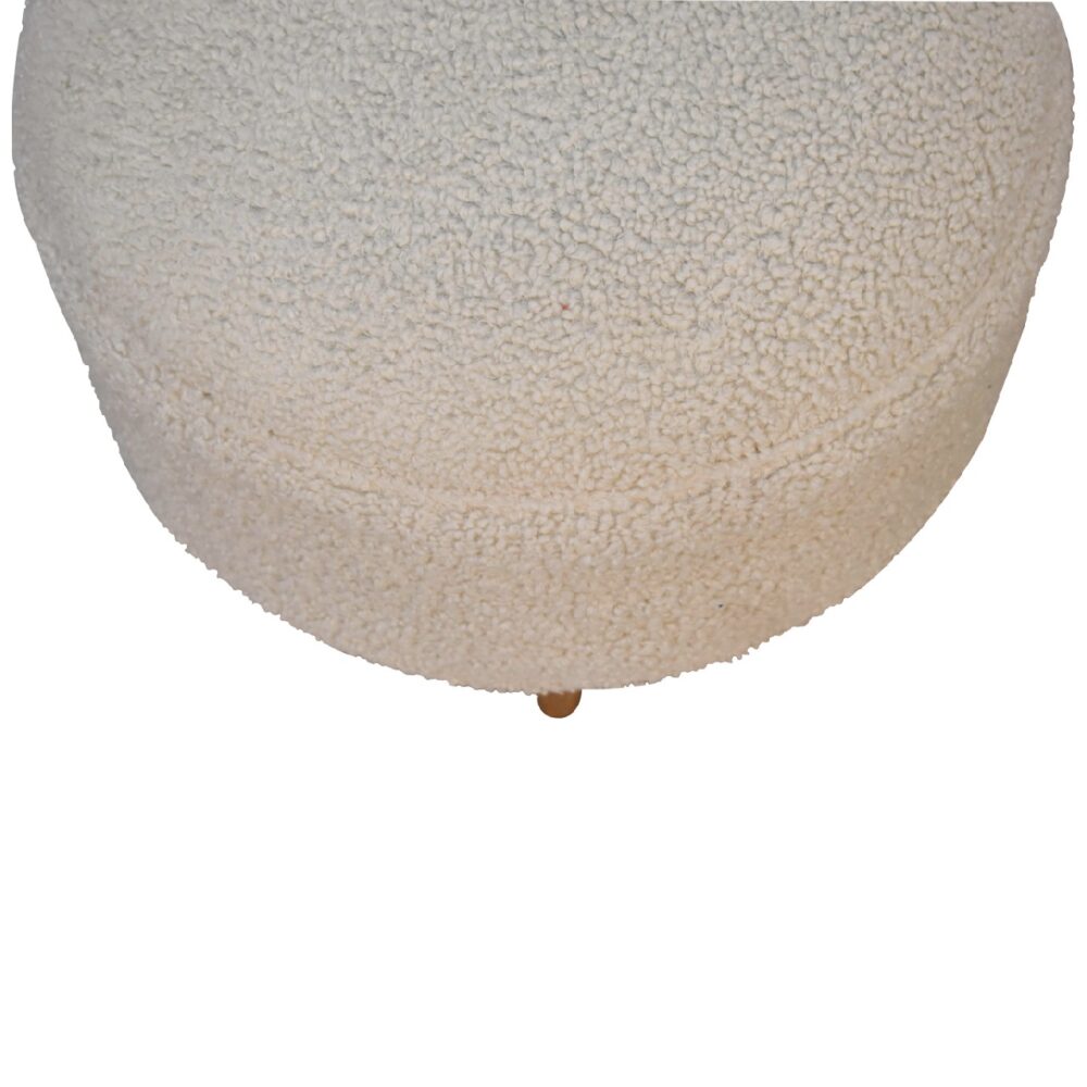 IN3436 - Boucle Cream Rounded Footstool dropshipping
