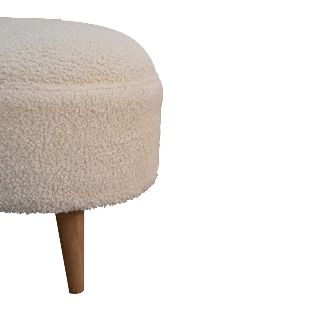 IN3436 - Boucle Cream Rounded Footstool for resell