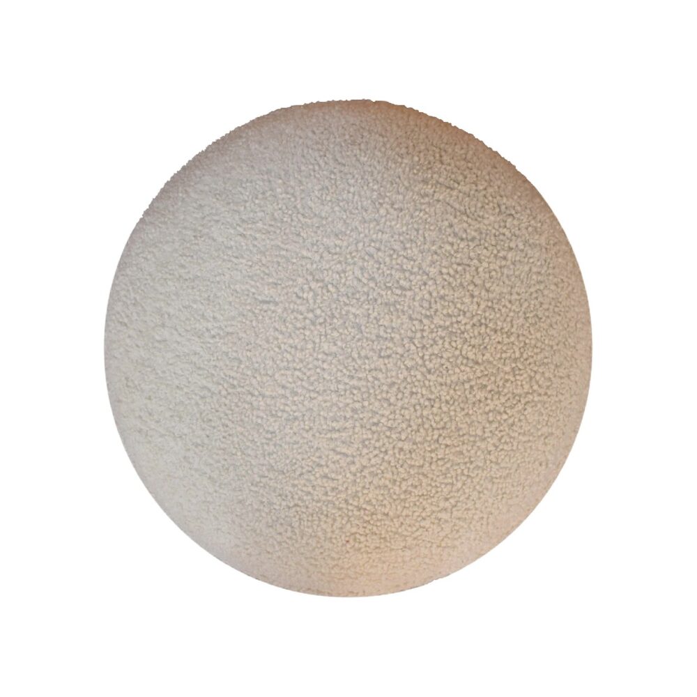 IN3436 - Boucle Cream Rounded Footstool for wholesale