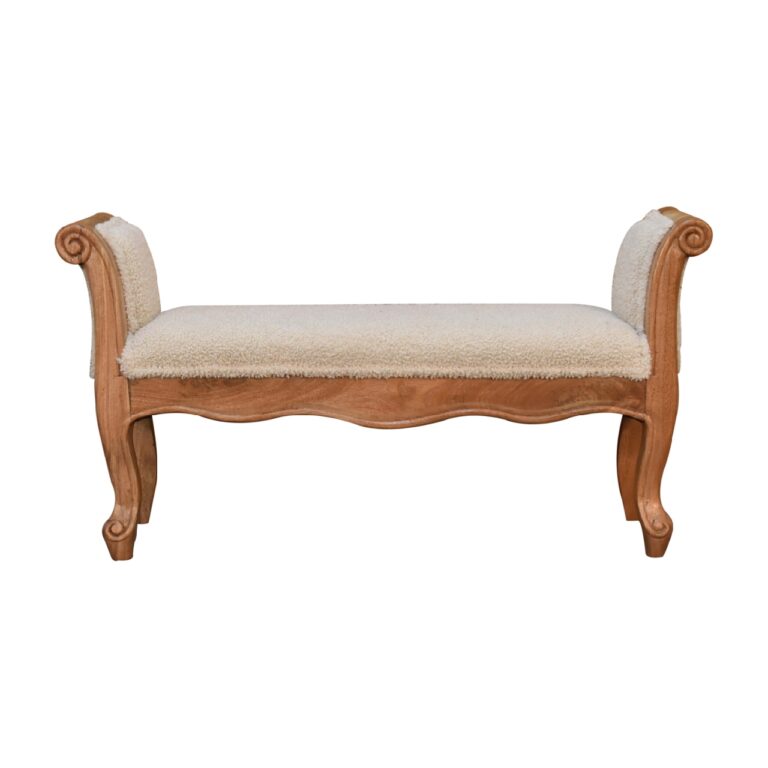 IN3437 - Boucle Cream French Style Bench for resale