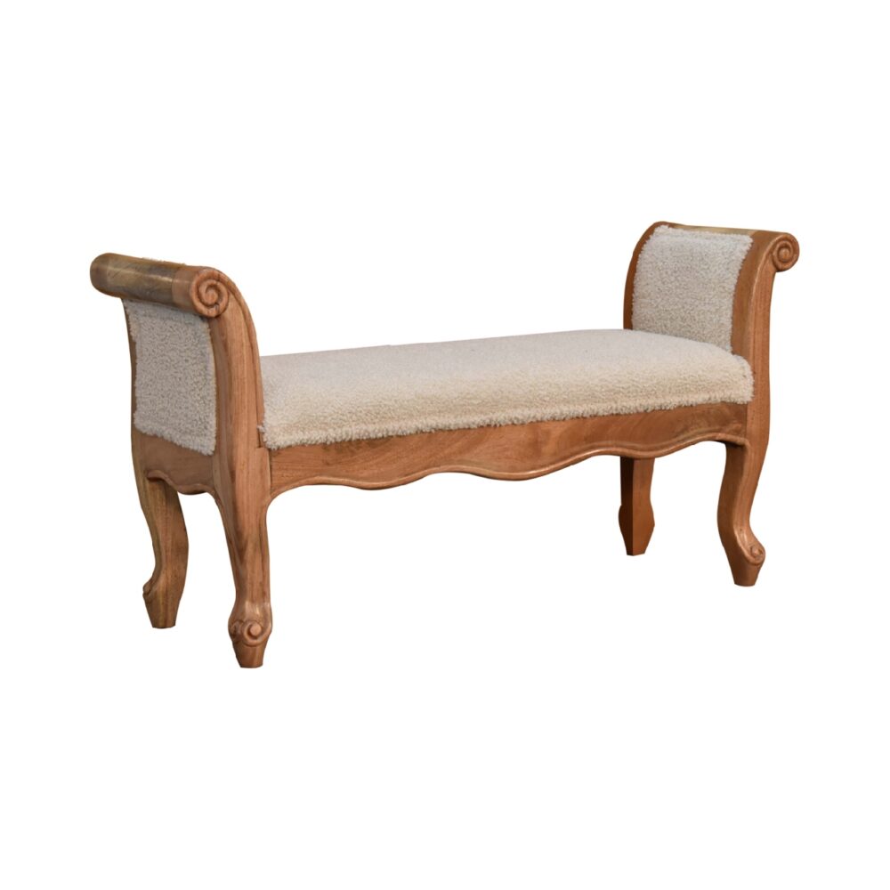 IN3437 - Boucle Cream French Style Bench dropshipping