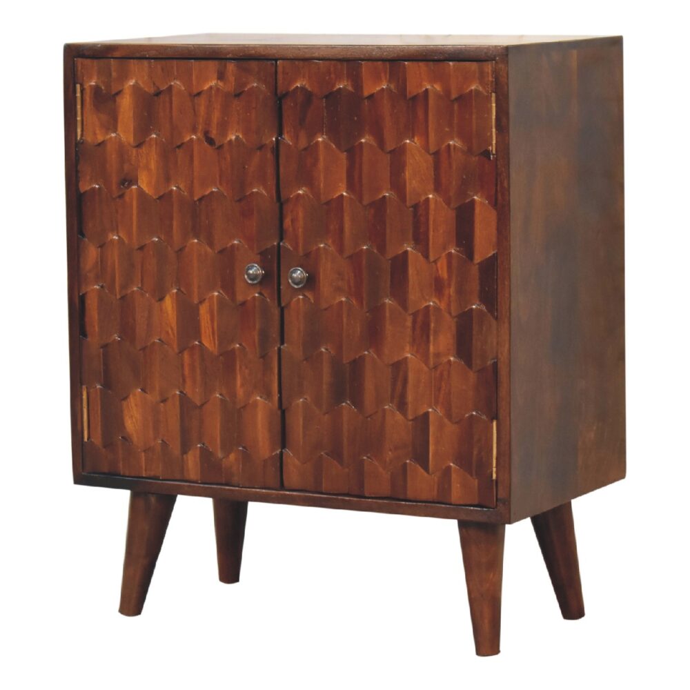 IN3439 - Chestnut Pineapple Carved Cabinet dropshipping