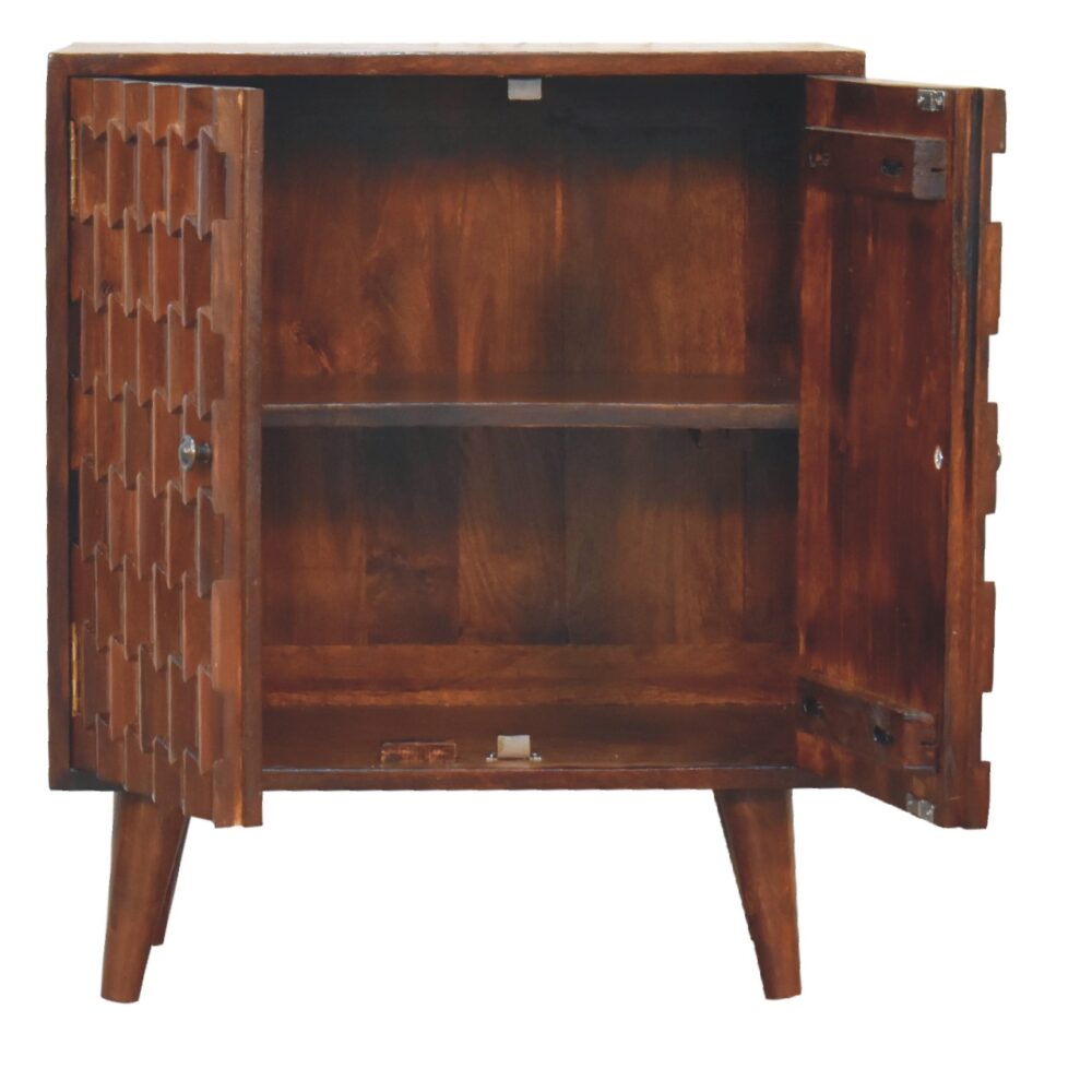 IN3439 - Chestnut Pineapple Carved Cabinet for resell