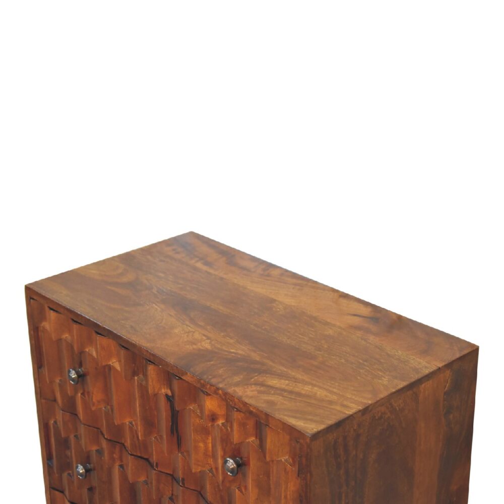 IN3440 - Chestnut Pineapple Carved Chest for resell