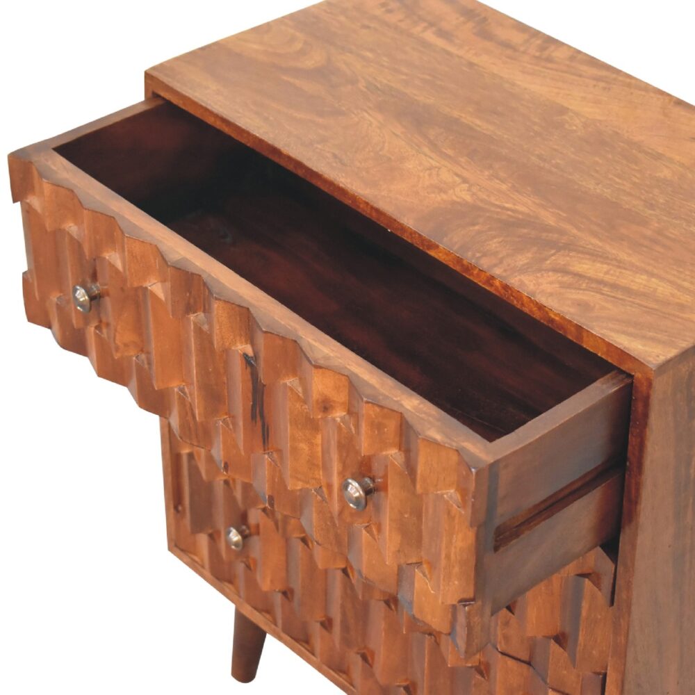 IN3440 - Chestnut Pineapple Carved Chest for reselling