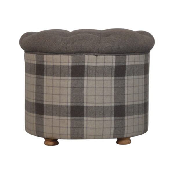 IN1668 - Deep Button Round Checked Footstool for resale