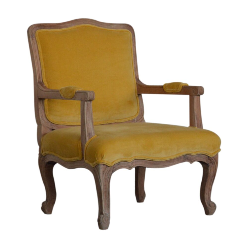wholesale Mustard Velvet French Style Chair for resale