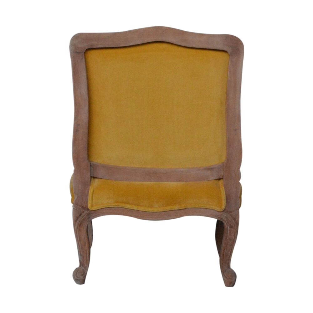 bulk Mustard Velvet French Style Chair for resale