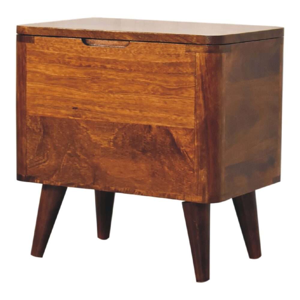 Chestnut Lid-up Storage Stool dropshipping
