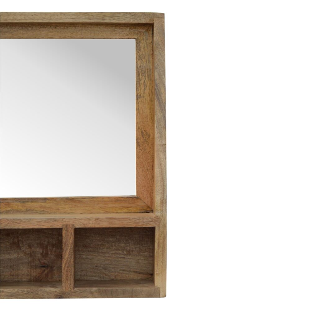 IN341 - Solid Wood 5 Slot Wall Mounted Unit with Mirror for resell