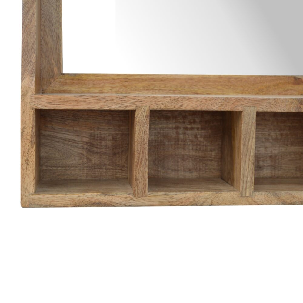 IN341 - Solid Wood 5 Slot Wall Mounted Unit with Mirror for wholesale