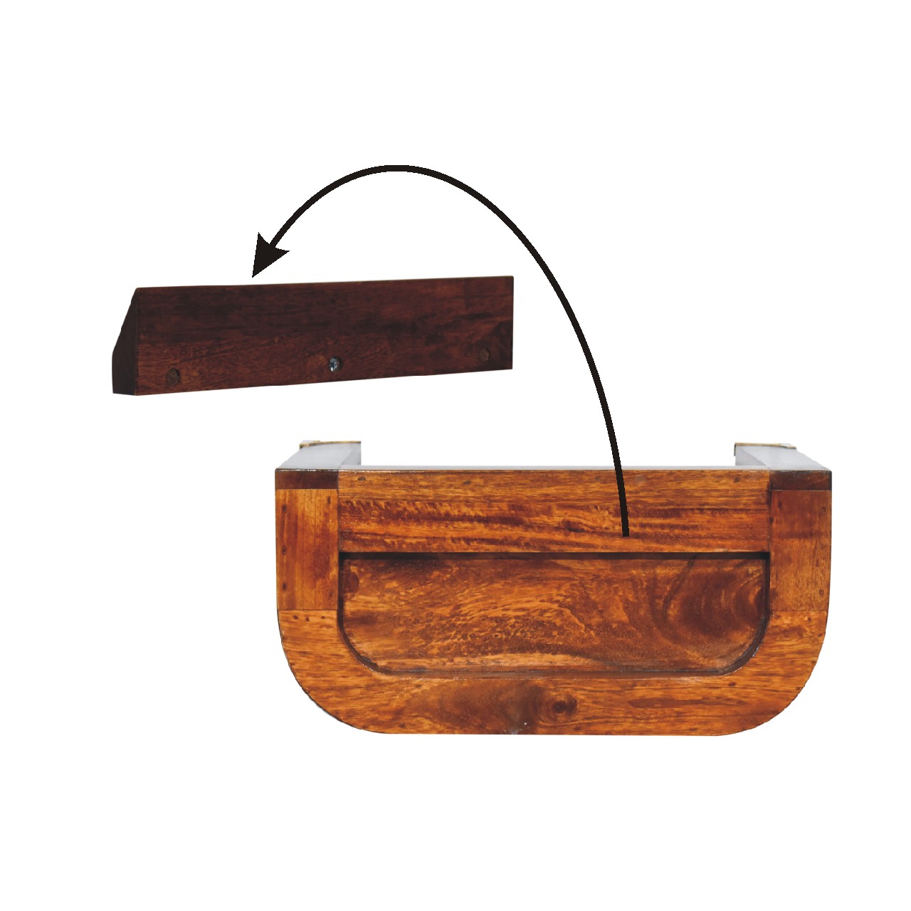 Indira Chestnut Floating Nightstand - Image 11