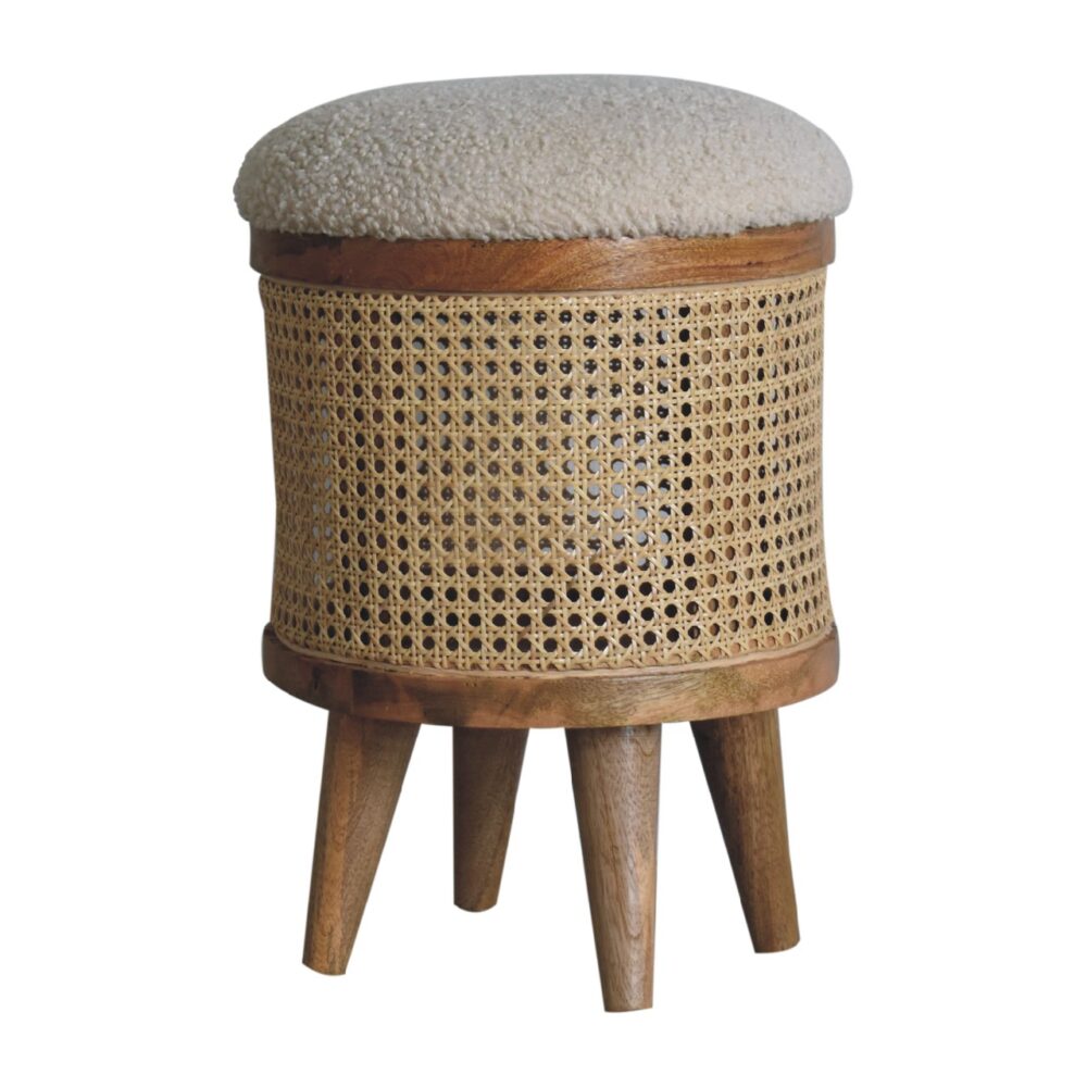 Cream Boucle Larissa Footstool wholesalers