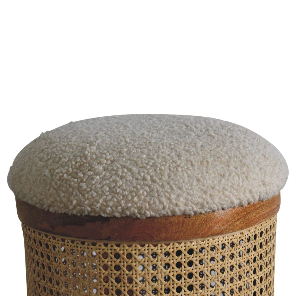 Cream Boucle Larissa Footstool dropshipping