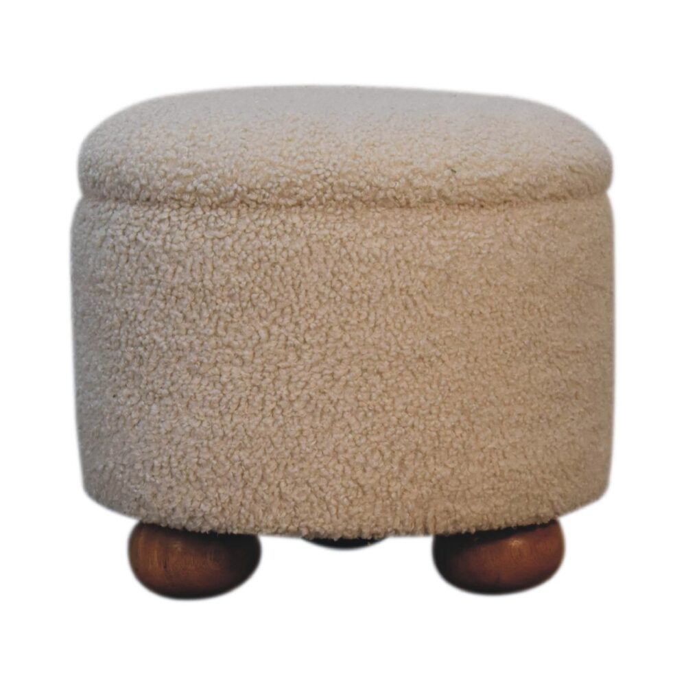 Cream Boucle Storage Footstool wholesalers