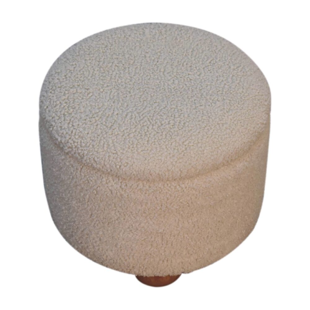 Cream Boucle Storage Footstool dropshipping