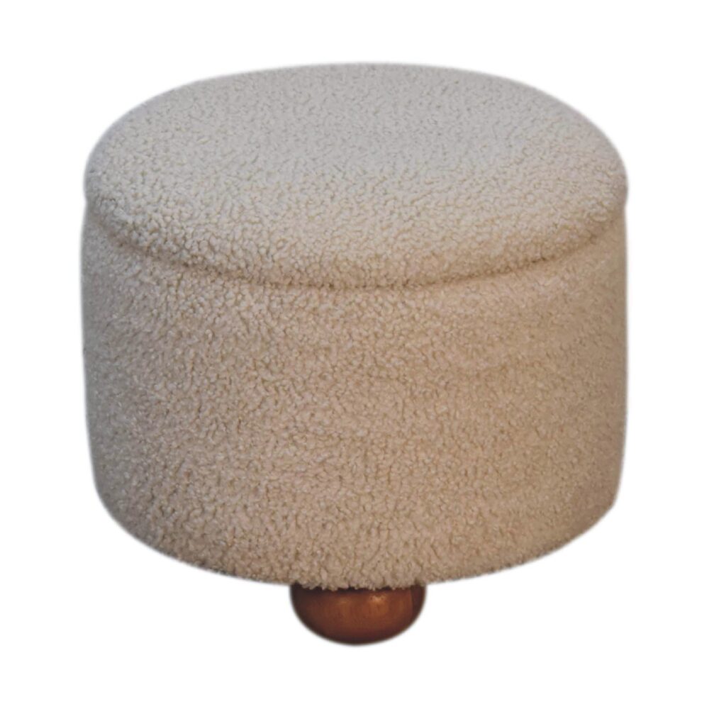 Cream Boucle Storage Footstool for resell