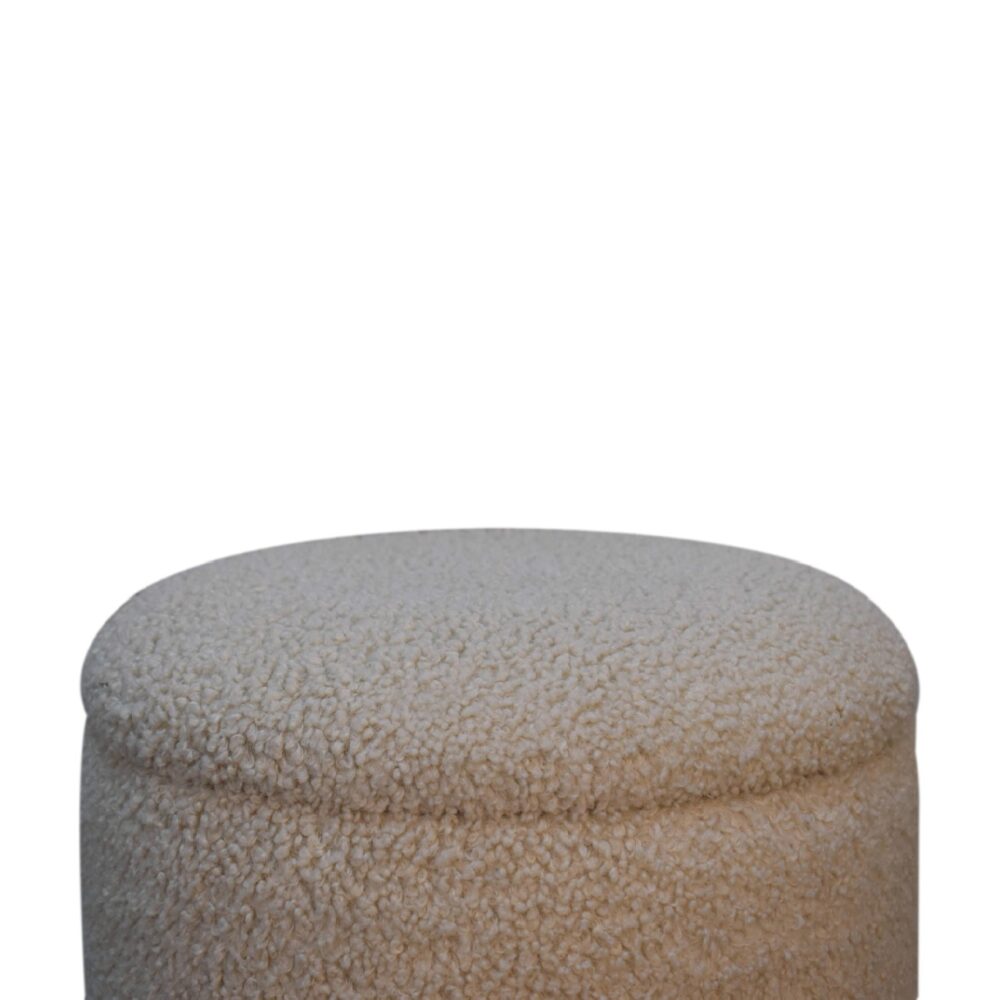 Cream Boucle Storage Footstool for reselling