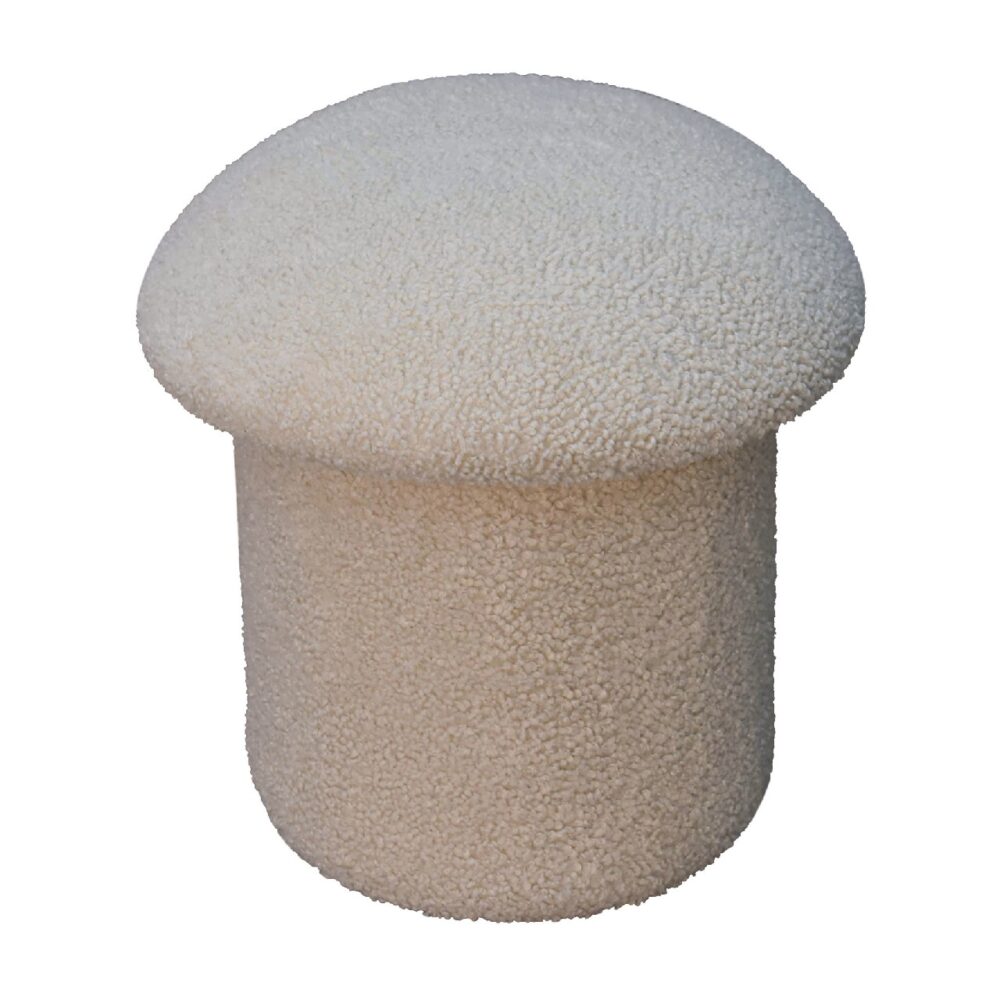 Cream Boucle Mushroom Footstool wholesalers