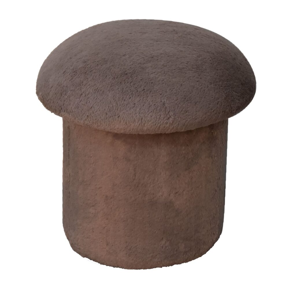 wholesale Mocha Faux Fur Mushroom Footstool for resale