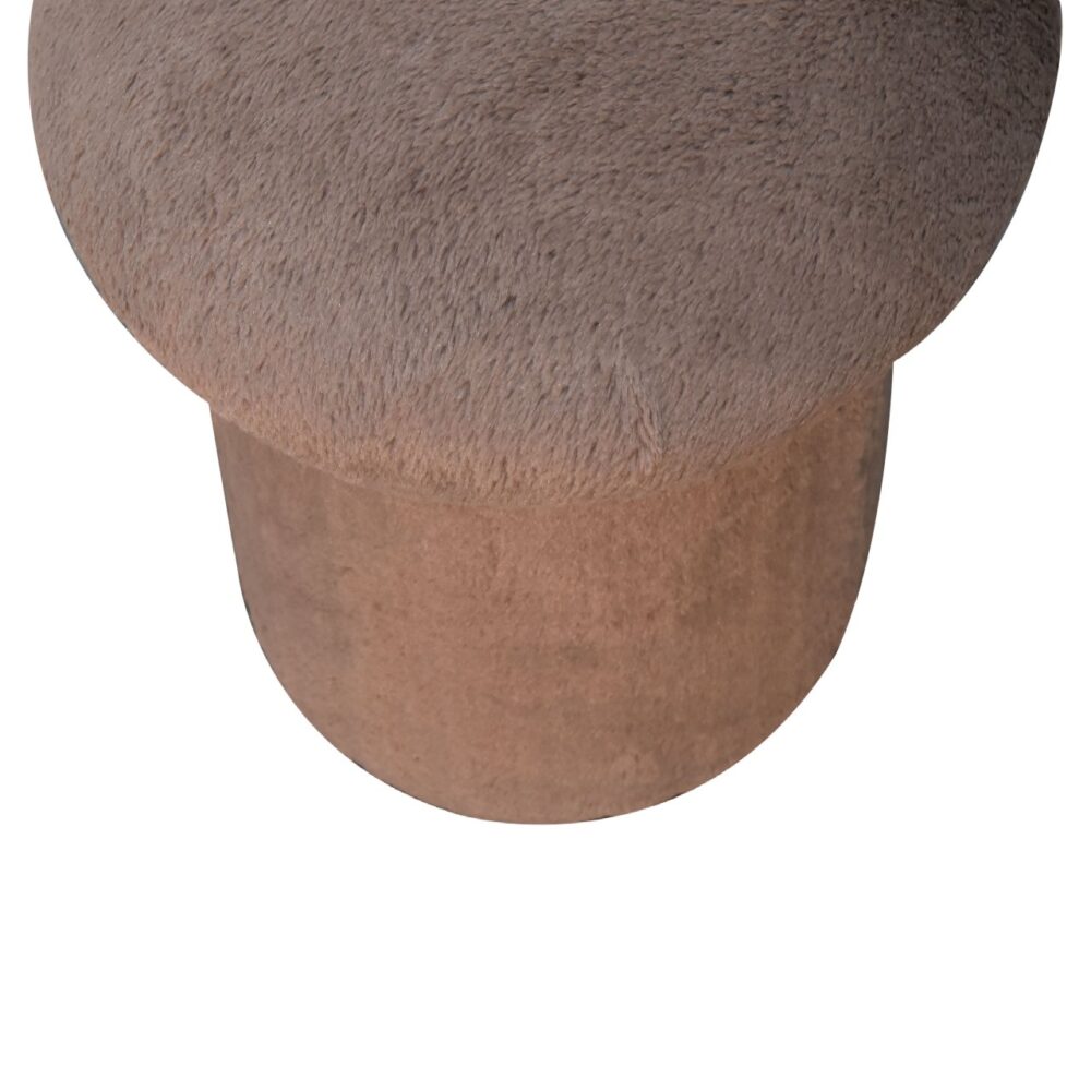 Mocha Faux Fur Mushroom Footstool dropshipping