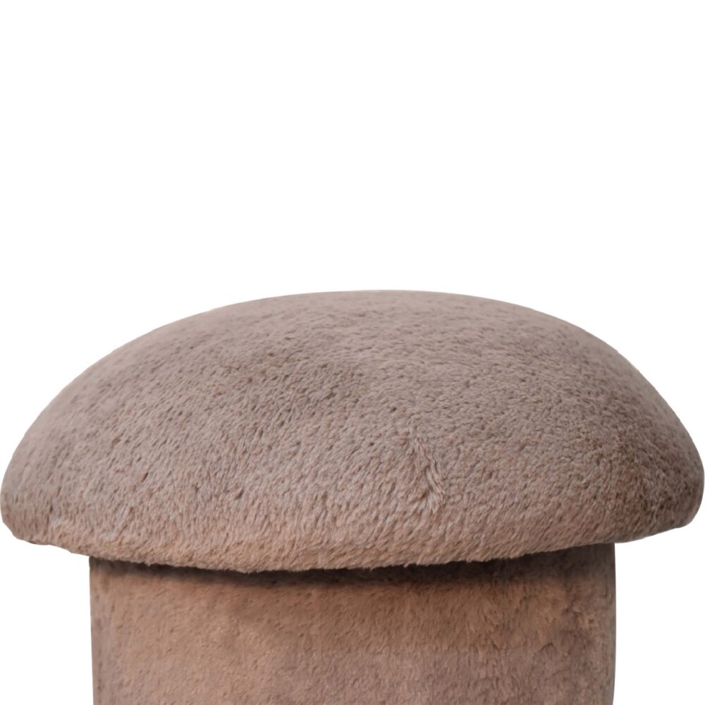 wholesale Mocha Faux Fur Mushroom Footstool for resale