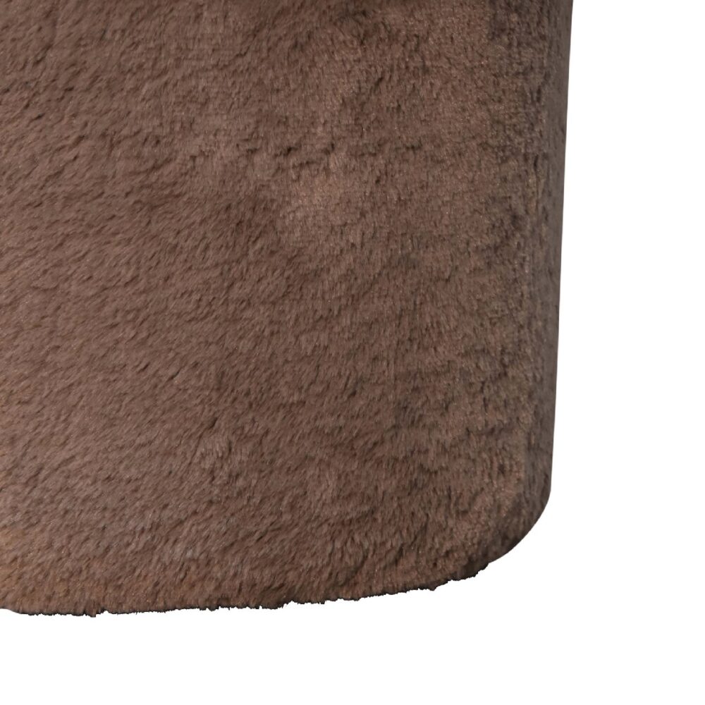 Mocha Faux Fur Mushroom Footstool for wholesale