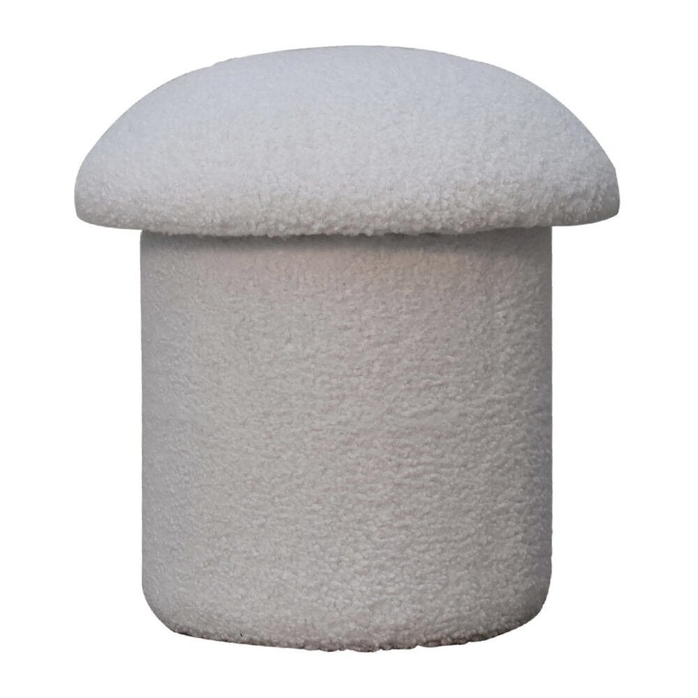 White Boucle Mushroom Footstool wholesalers
