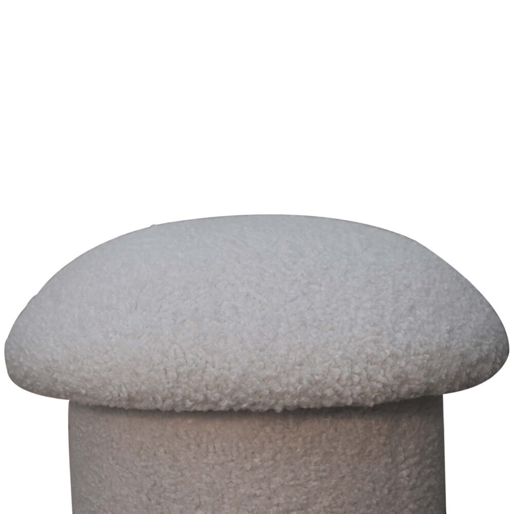 White Boucle Mushroom Footstool dropshipping