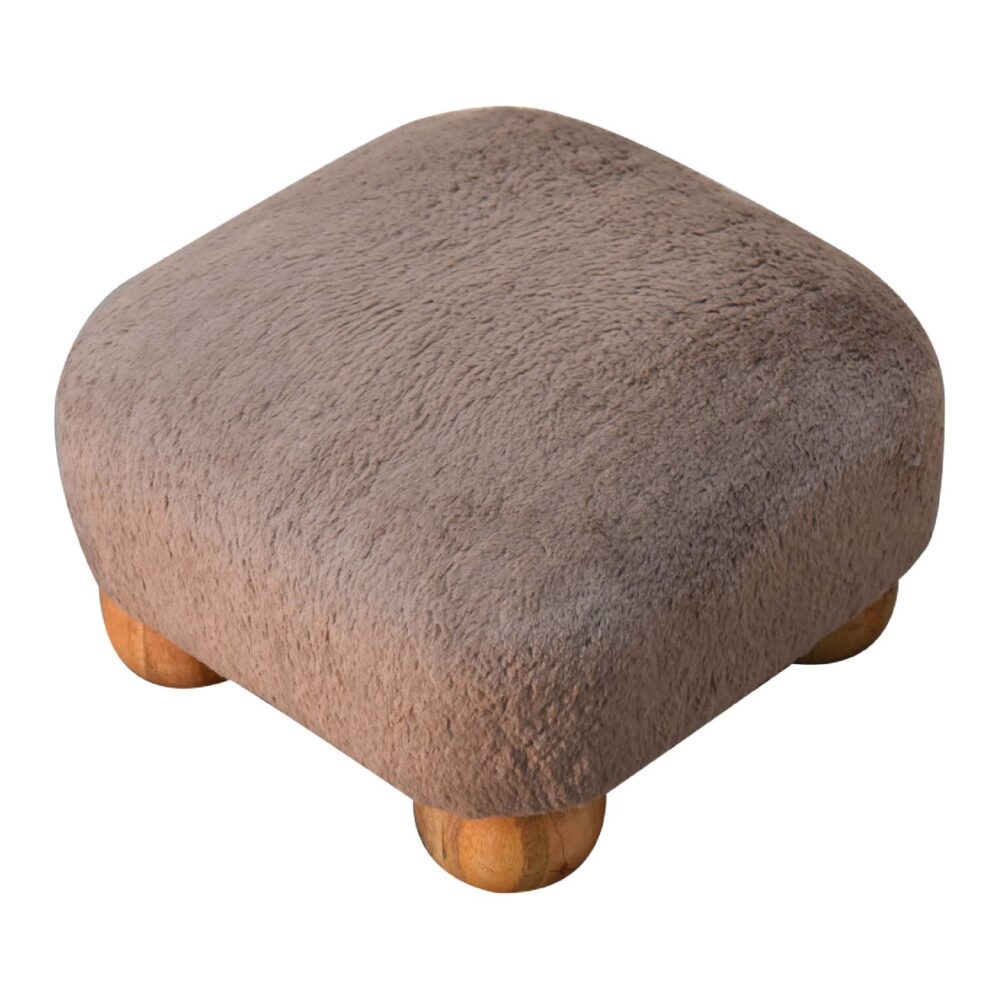 wholesale Mocha Faux Fur Nordic Footstool for resale