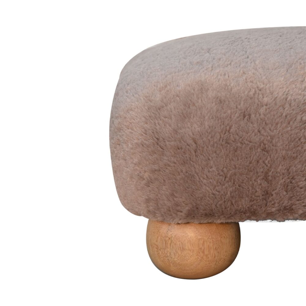 Mocha Faux Fur Nordic Footstool for resell