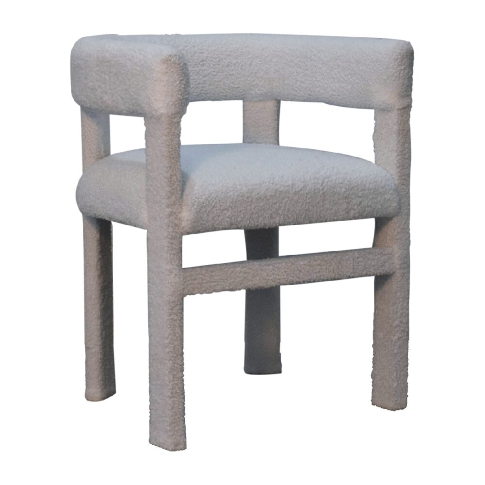 White Boucle Occasional Chair dropshipping