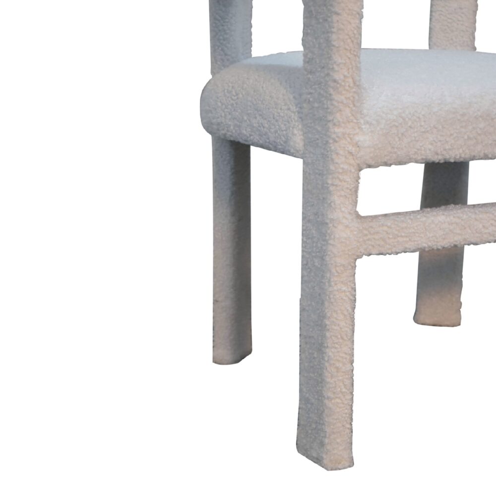 White Boucle Occasional Chair for wholesale
