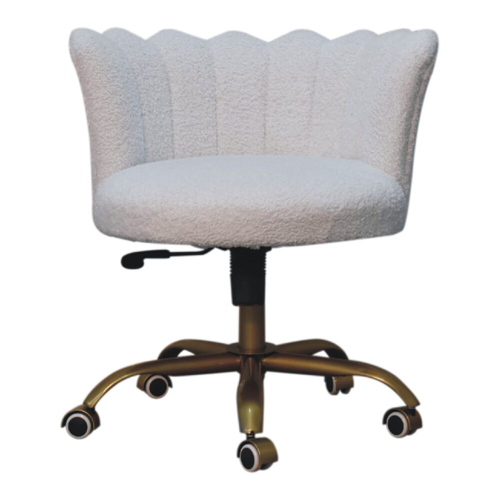 White Boucle Swival Chair wholesalers