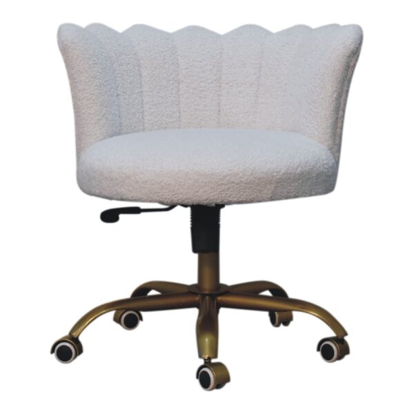 White Boucle Swival Chair for resale