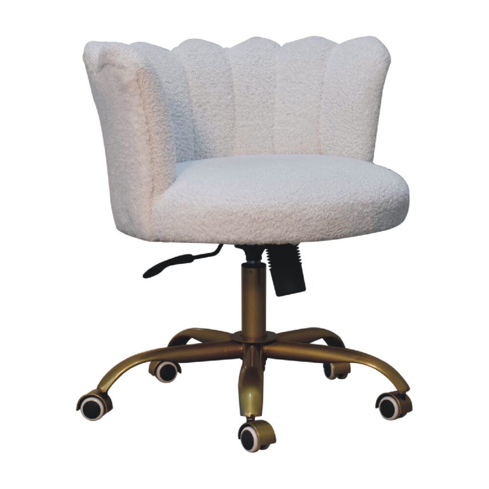 White Boucle Swival Chair dropshipping