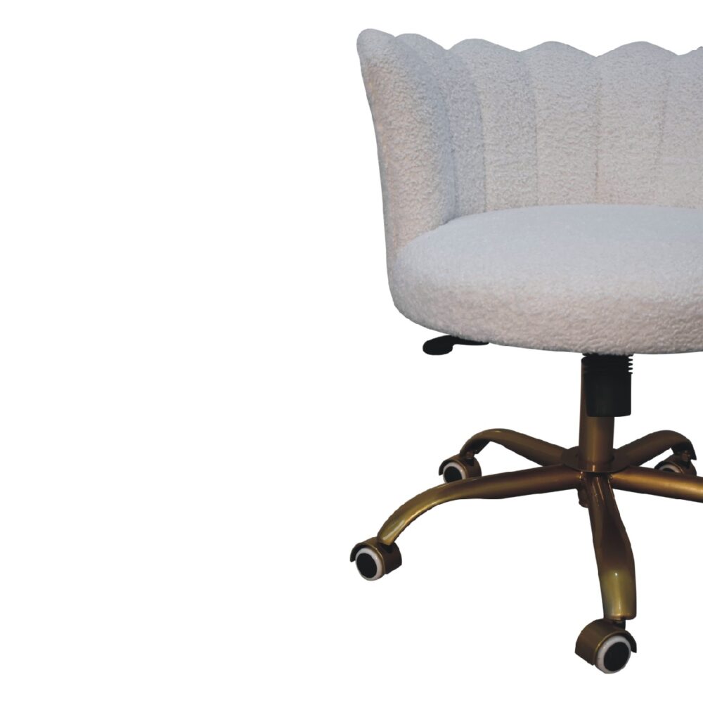 White Boucle Swival Chair for reselling