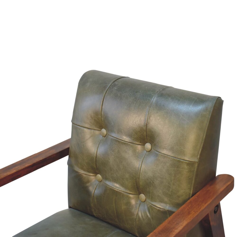 Olive Buffalo Leather Chair for reselling
